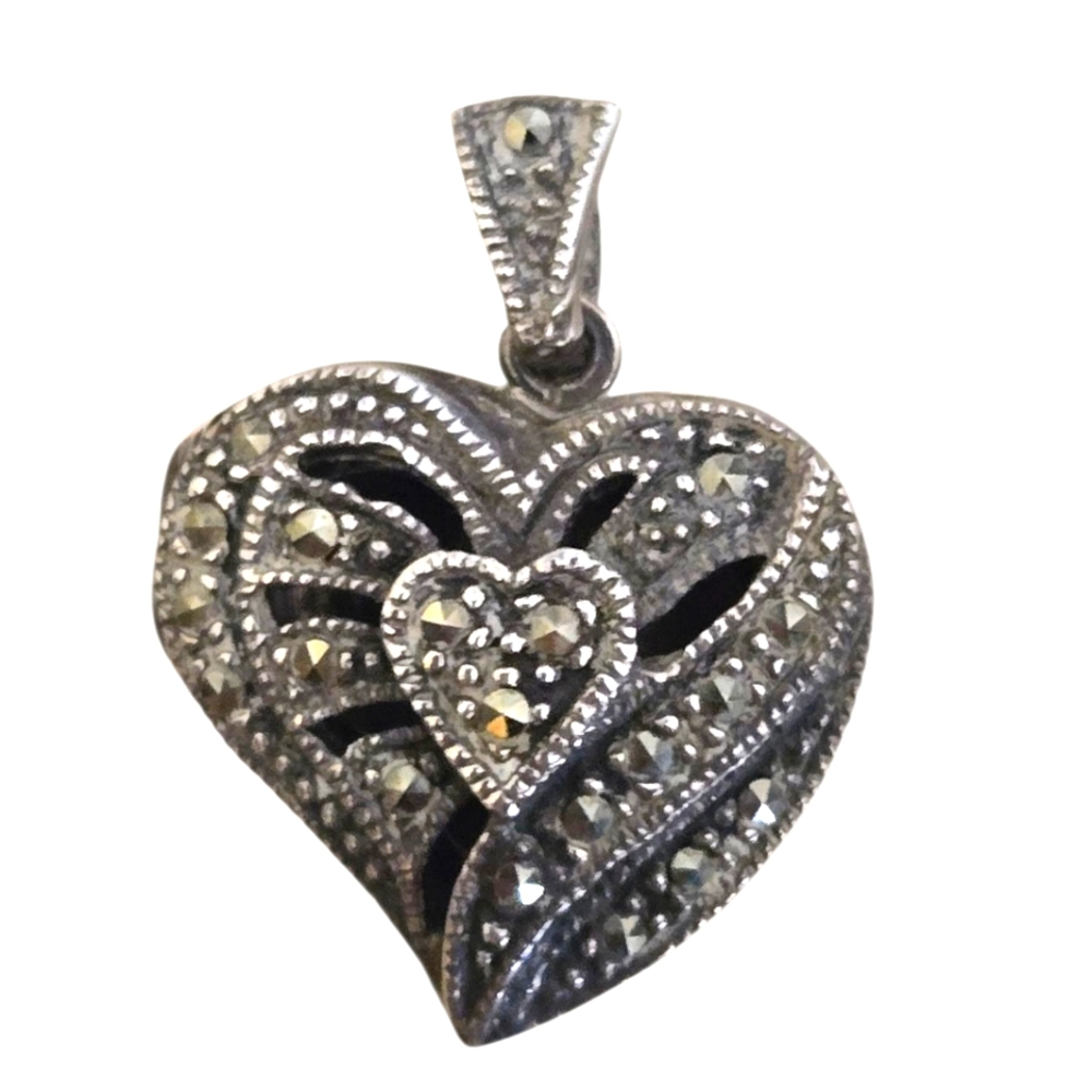 Sterling+marcasite locket